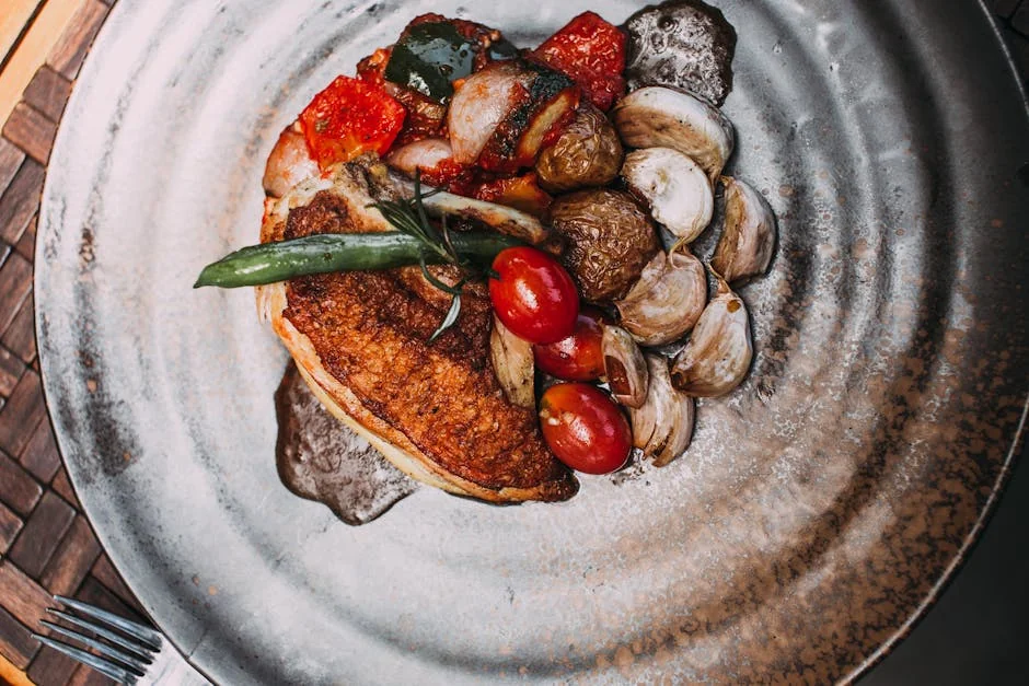Roasted tomatoes air fryer - stock photo