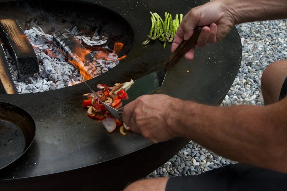 Cooking asparagus air fryer - stock photo